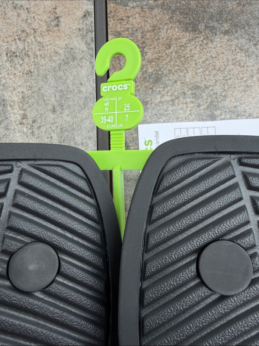 BNWT CROCS Black Miami Toe Loop Double-Strap Slide Sandals - Picture 9 of 12